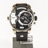 Diesel Little Daddy Black Dial Black Leather Strap Watch For Men - DZ7256 Buy Now By Diesel