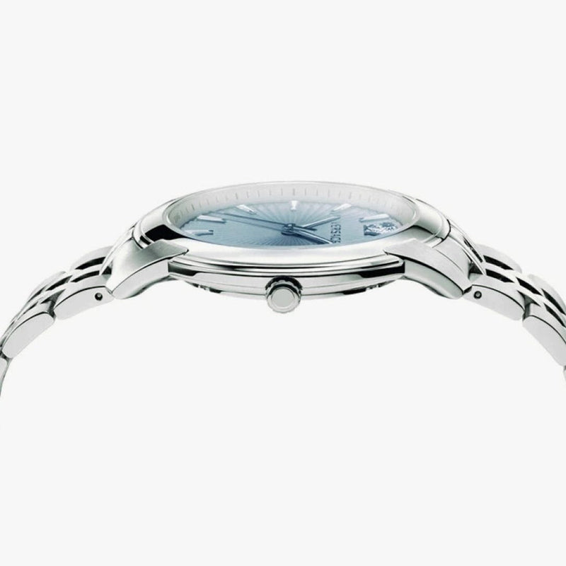 Versace V-Urban Light Blue Dial Silver Steel Strap Watch for Men - VELQ00419 Buy Now By Versace