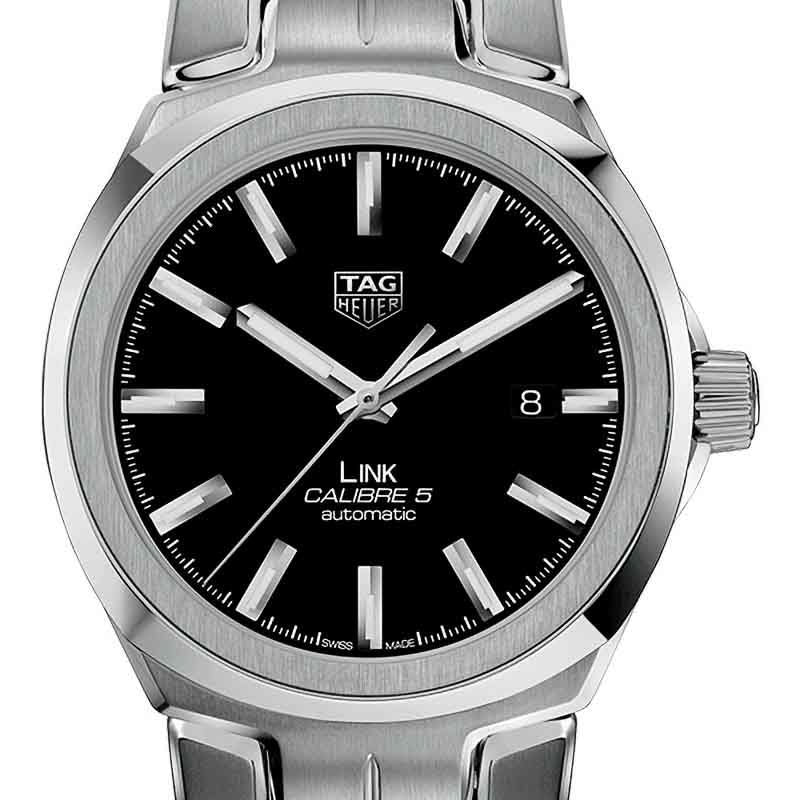 Shop Tag Heuer Link Quartz Black Dial Silver Steel Strap Watch for Women - WBC2110.BA0603 in USA