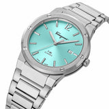 Shop Salvatore Ferragamo F-80 Classic Tiffany Blue Dial Silver Steel Strap Watch for Men - SFDT02323 in USA