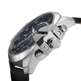 Diesel Mega Chief Chronograph Blue Dial Black Leather Strap Watch For Men - DZ4423 Buy Now By Diesel