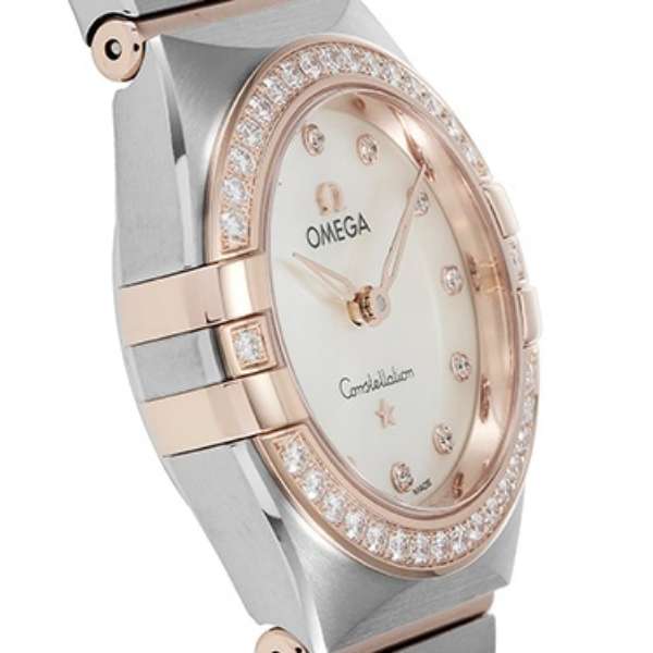 Omega Constellation Quartz Diamonds Mother of Pearl Dial Two Tone Steel Strap Watch for Women - 131.25.25.60.55.001