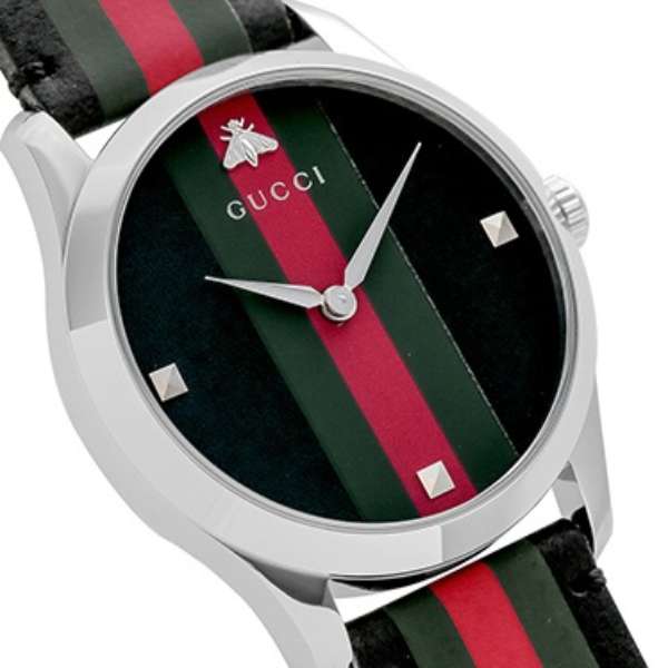 Gucci G Timeless Quartz Black Dial Multicolored Black Leather Strap Watch For Men - YA1264079 Buy Now By Gucci