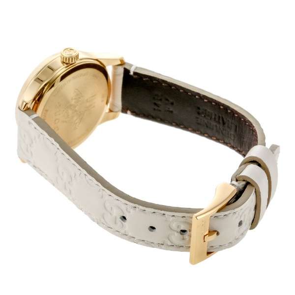 Shop Gucci G Timeless Quartz White Dial White Leather Strap Watch For Women - YA126580A in USA