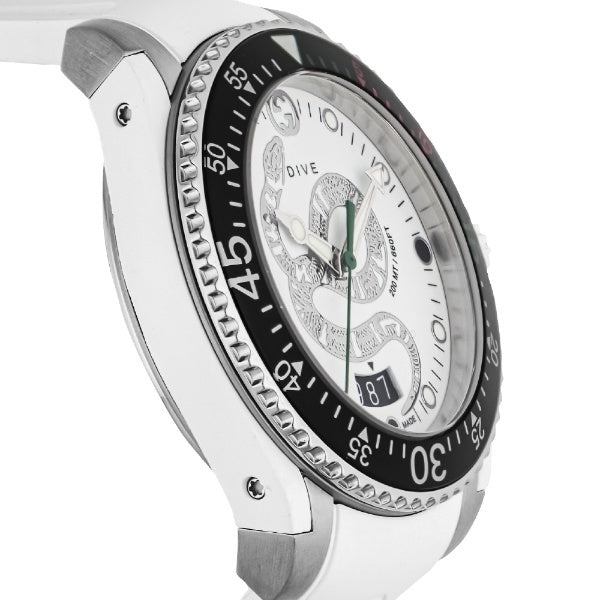 Shop Gucci Dive Quartz White Dial White Rubber Strap Watch For Men - YA136330 in USA