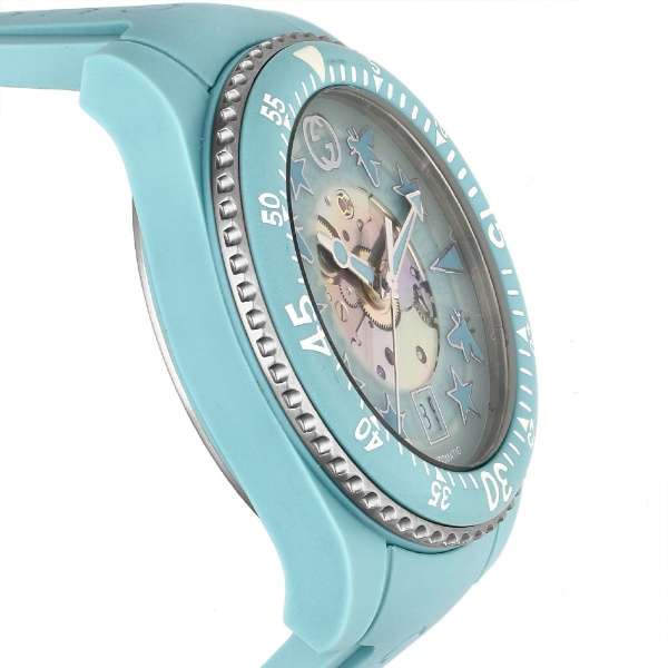 Shop Gucci Dive Automatic Green Dial Green Rubber Strap Unisex Watch - YA136344 in USA