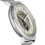 Versace V-Circle Silver Dial Silver Mesh Bracelet Watch for Men - VBQ060017 Buy Now By Versace