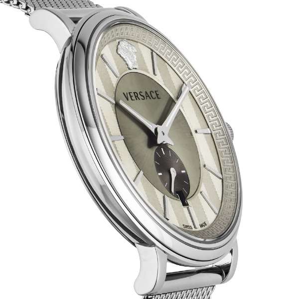 Versace V-Circle Silver Dial Silver Mesh Bracelet Watch for Men - VBQ060017 Buy Now By Versace