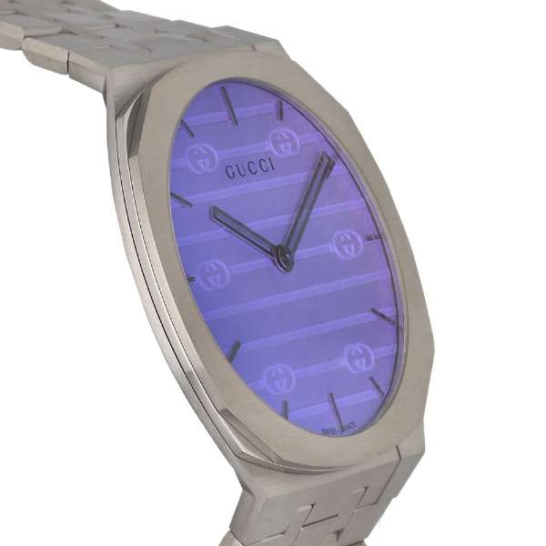 Shop Gucci 25H Quartz Blue Dial Silver Steel Strap Unisex Watch - YA163408 in USA