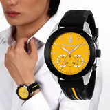 Maserati Traguardo Chronograph Yellow Dial Black Silicone Strap Watch For Men - R8871612045 Buy Now By Maserati