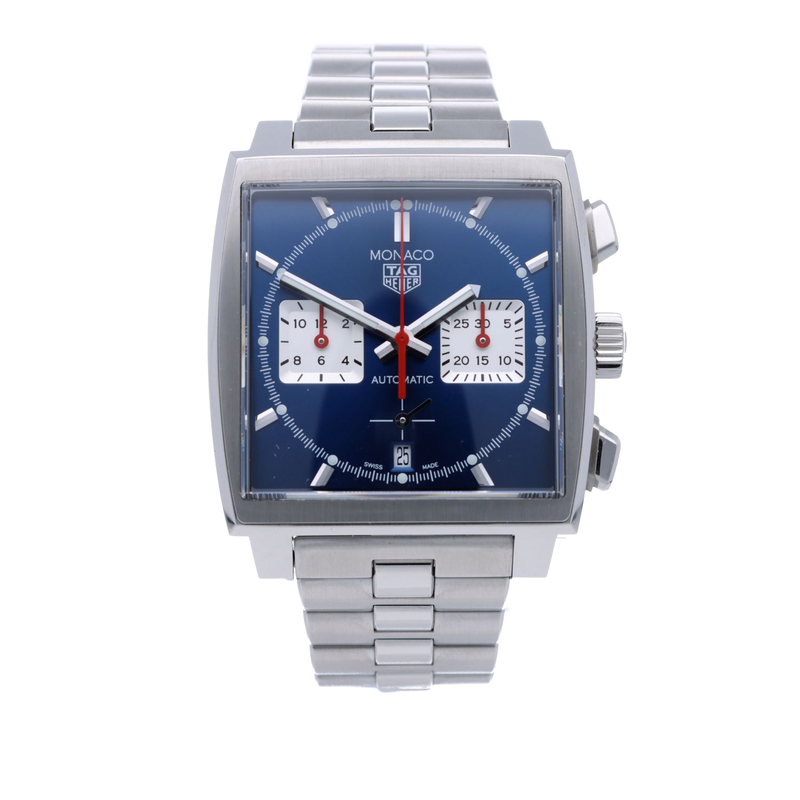 Tag Heuer Monaco Automatic Chronograph Blue Dial Silver Steel Strap Watch for Men - CBL2111.BA0644 Buy Now By Tag Heuer