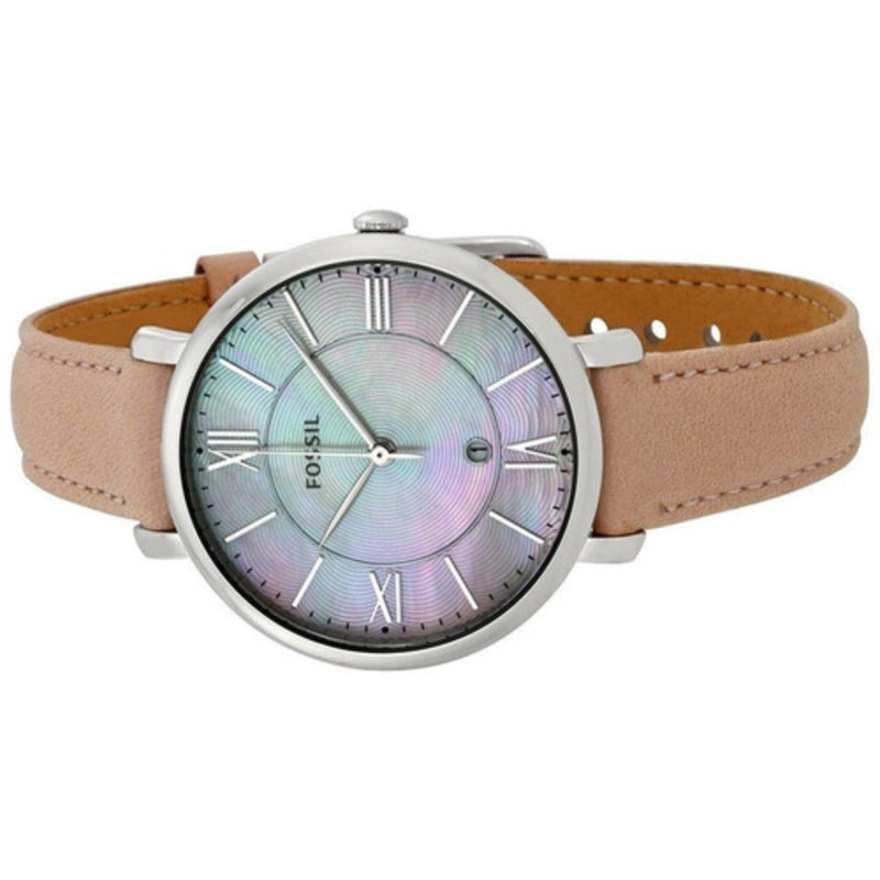 Shop Fossil Jacqueline Blush Mother of Pearl Dial Pink Leather Strap Watch for Women - ES4151 in USA