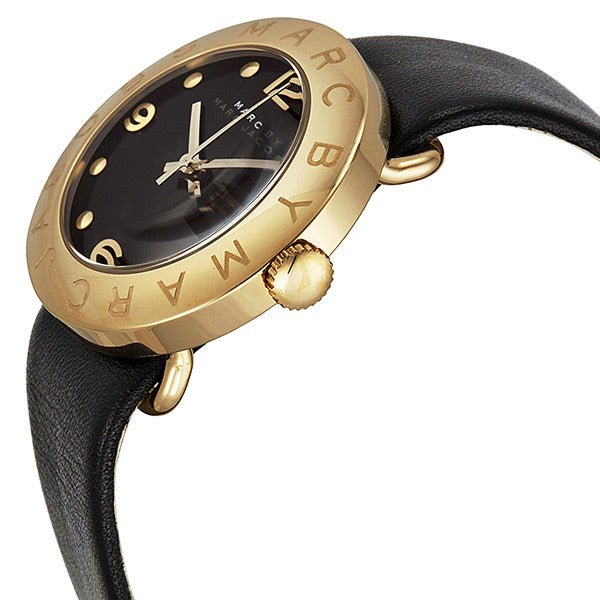 Marc Jacobs Amy Black Dial Black Leather Strap Watch for Women - MBM1154 Buy Now By Marc Jacobs