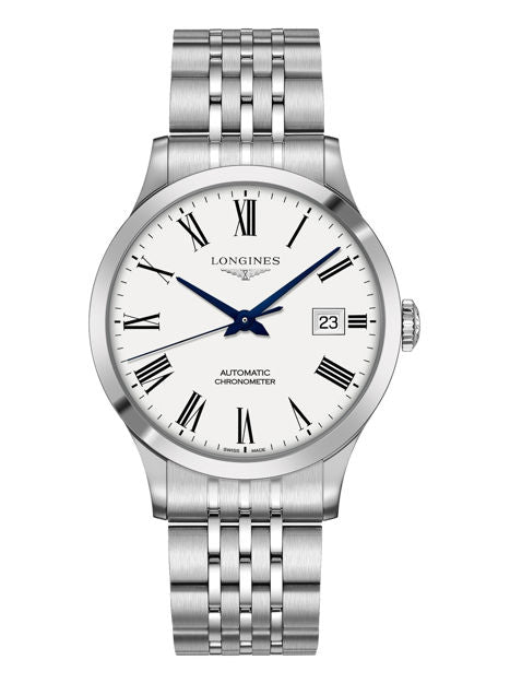 Shop Longines Record Automatic Stainless Steel 40mm Watch for Men - L2.821.4.11.6 in USA