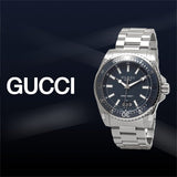 Shop Gucci Dive Analog Blue Dial Silver Steel Strap Watch For Men - YA136203 in USA