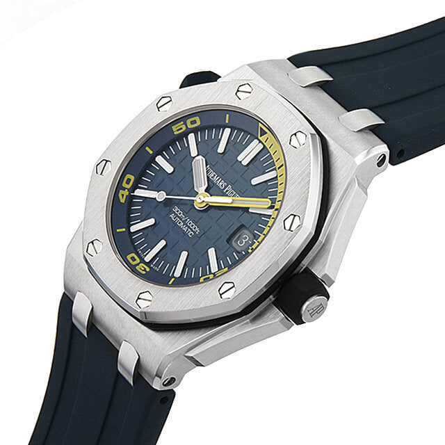 Audemars Piguet Royal Oak Offshore Diver Blue Dial Blue Rubber Strap Watch for Men - 15710ST.OO.A027CA.01