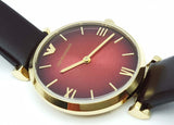 Emporio Armani Gianni T Bar Burgundy Dial Burgundy Leather Strap Watch For Women - AR1757 Buy Now By Emporio Armani
