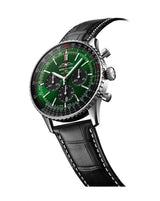 Shop Breitling Navitimer B01 Chronograph 46 Green Dial Black Leather Strap Watch for Men - AB0137241L1P1 in USA