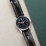 Shop Breitling Automatic 41mm Black Dial Black Leather Strap Watch for Men - A17326241B1P1 in USA