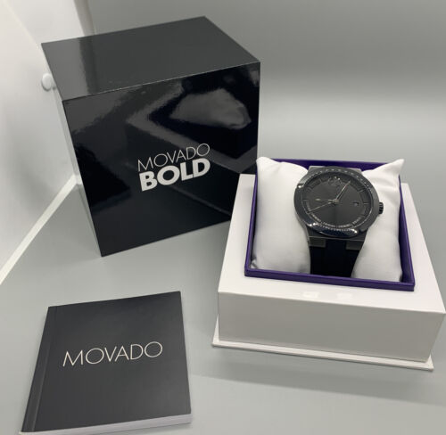 Shop Movado Bold Fusion Black Dial Black Rubber Strap Watch for Men - 3600621 in USA