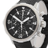Shop IWC Aquatimer Chronograph Black Dial Black Leather Strap Watch for Men - IW376803 in USA