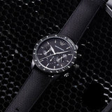 Emporio Armani Mario Chronograph Black Dial Black Nylon Strap Watch For Men - AR11453