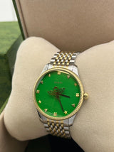 Gucci G Timeless Quartz Green Dial Two Tone Steel Strap Watch For Men - YA1264182 Buy Now By Gucci