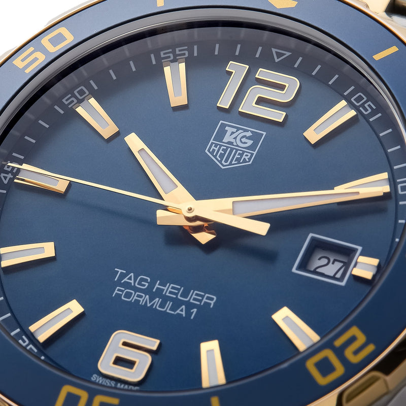 Shop Tag Heuer Formula 1 Analog Blue Dial Two Tone Steel Strap Watch for Men - WAZ1120.BB0879 in USA