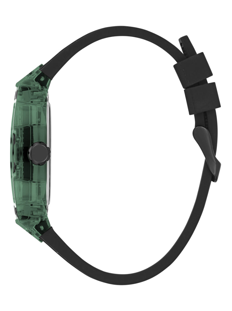 Guess Phoenix Analog Black Dial Black Silicone Strap Watch For Men- GW0499G7 Buy Now By Guess