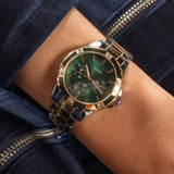 Guess Mist Analog Green Dial Two Tone Steel Strap Watch For Women - GW0723L1 Buy Now By Guess