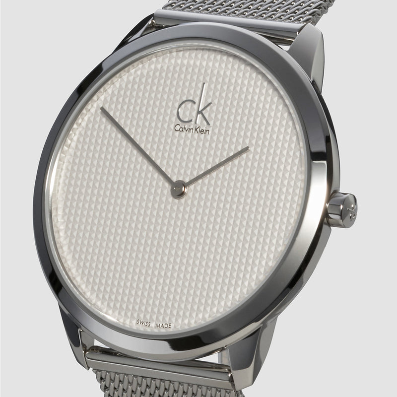 Calvin Klein Minimal White Dial Silver Mesh Bracelet Watch for Women - K3M2312Y Buy Now By Calvin Klein