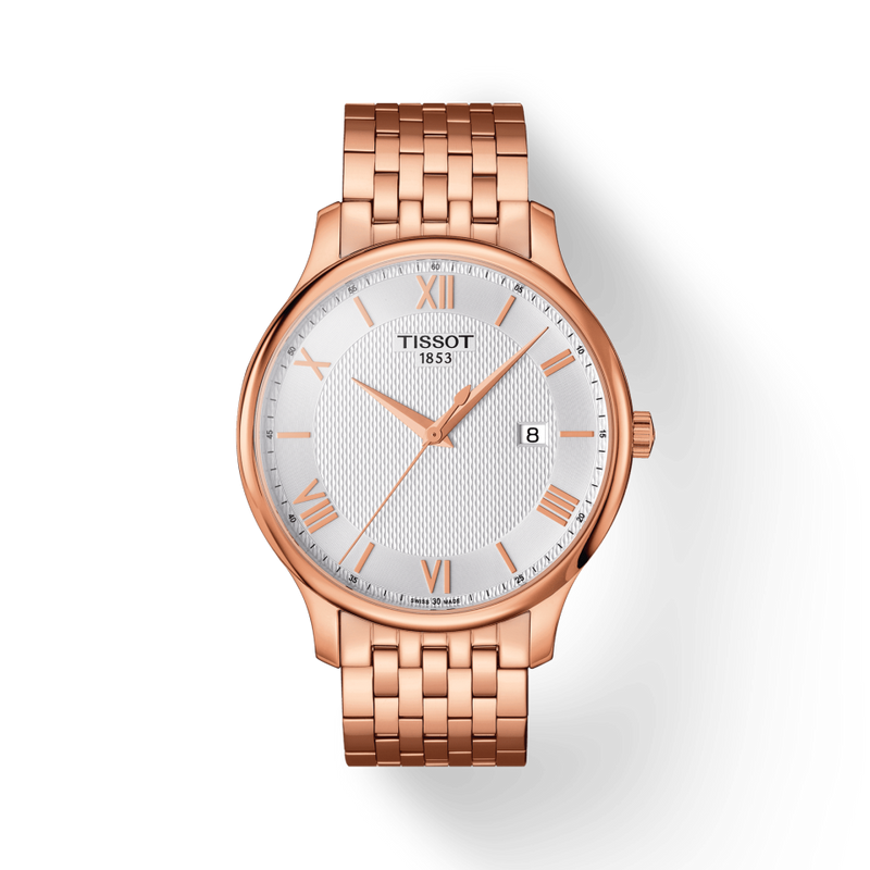 Tissot T Classic Tradition White Dial Rose Gold Steel Strap Watch For Women - T063.610.33.038.00 Buy Now By Tissot