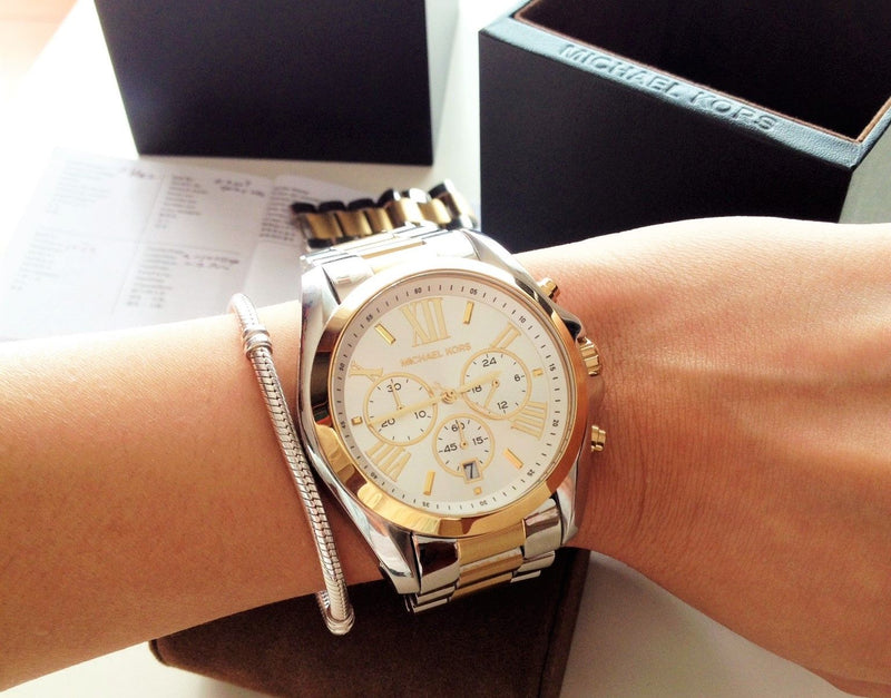 Michael Kors Bradshaw Silver Dial Two Tone Steel Strap Watch for Women - MK5627 Buy Now By Michael Kors