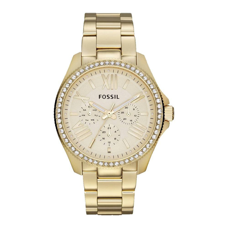 Fossil Stella Multifunction Gold Dial Gold Steel Strap Watch for Women - ES3589 Buy Now By Fossil