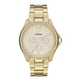 Fossil Stella Multifunction Gold Dial Gold Steel Strap Watch for Women - ES3589