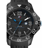 Shop Tommy Hilfiger Sport Multifunction Black Dial Black Rubber Strap Watch for Men - 1790983 in USA