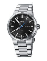 Oris TT1 Day Date Black Dial Silver Steel Strap Watch for Men - 0173577524154-0782408