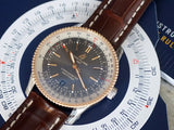 Shop Breitling Navitimer 1 Automatic 41mm Black Dial Brown Leather Strap Mens Watch - U17326211M1P1 in USA