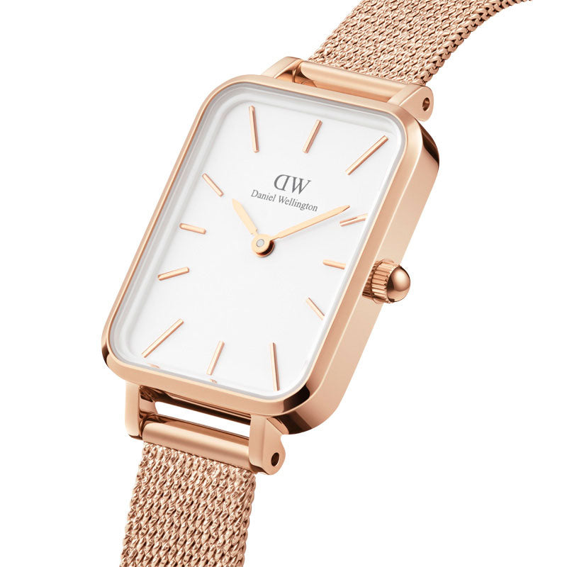 Daniel Wellington Quadro Melrose White Dial Gold Mesh Strap Watch For Women - DW00100431 Buy Now By Daniel Wellington