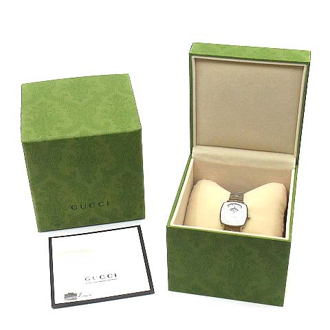 Shop Gucci Grip Quartz Silver Dial Silver Steel Strap Watch For Men - YA157501 in USA