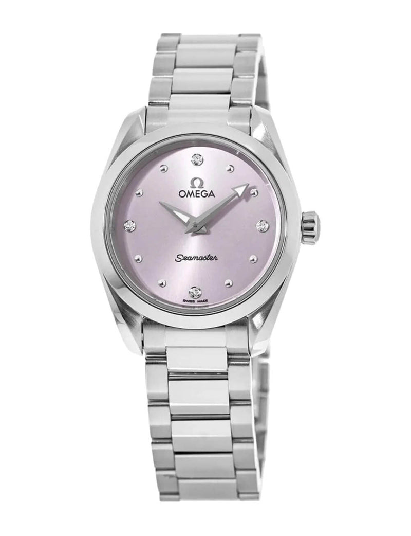 Shop Omega Seamaster Aqua Terra Quartz Purple Dial Silver Steel Strap Watch for Women - 220.10.28.60.60.001 in USA