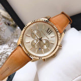 Michael Kors Lexington Chronograph Gold Dial Brown Leather Strap Watch For Men - MK8447 Buy Now By Michael Kors