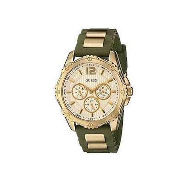 Guess Interpid 2 Golden Dial Two Tone Silicon Strap Watch For Women - W0325L5 Buy Now By Guess
