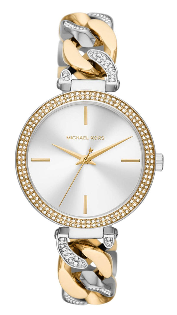 Shop Michael Kors Catelyn Three-Hand Crystals Silver Dial Two Tone Steel Strap Watch for Women - MK4633 in USA