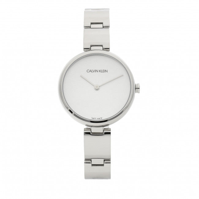 Shop Calvin Klein Wavy Silver Dial Silver Steel Strap Watch for Women - K9U23146 in USA