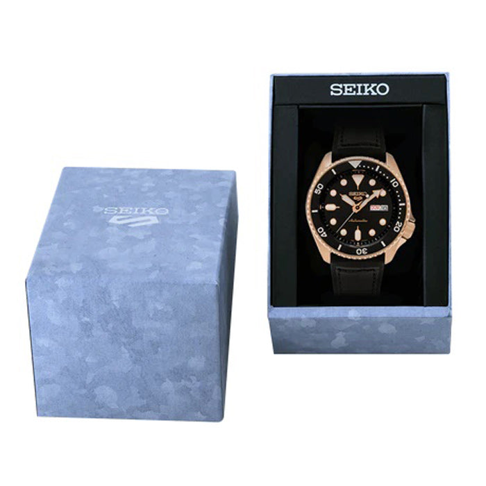 Seiko 5 Sport SKX Automatic Black Dial Black Silicone Strap Watch For Men - SRPD76K1