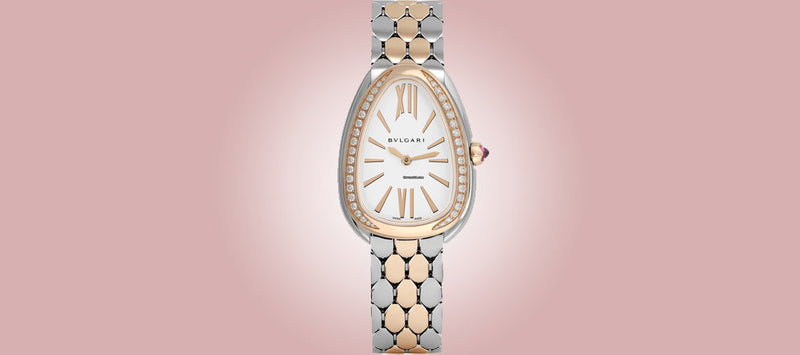 Bvlgari Serpenti Seduttori Diamonds Silver Dial Two Tone Steel Strap Watch for Women - SERPENTI103274
