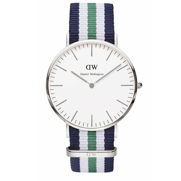 Shop Daniel Wellington Classic Nottingham White Dial Two Tone NATO Strap Watch For Men - 0208DW in USA