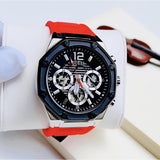 Guess Momentum Black Dial Red Rubber Strap Watch for Men - GW0263G3 Buy Now By Guess