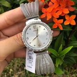 Guess Chiffon Silver Dial Silver Mesh Bracelet Watch For Women - W1083L1 Buy Now By Guess